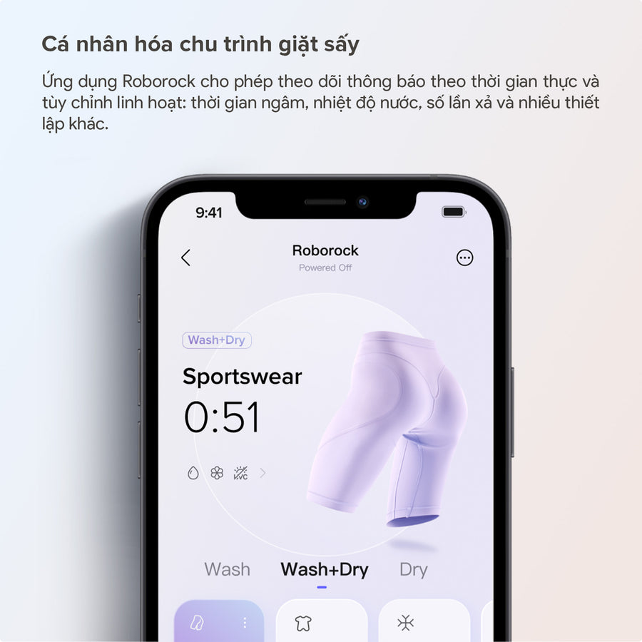 Cá nhân hóa chu trình giặt sấy - Roborock Zeo Mini