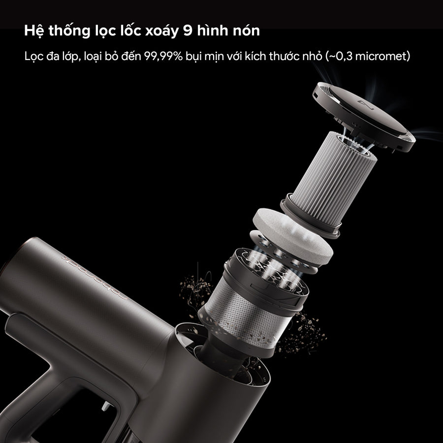 Hệ thống lọc lốc xoáy 9 hình nón - Roborock F25 Pro Steam Gen 2 Combo