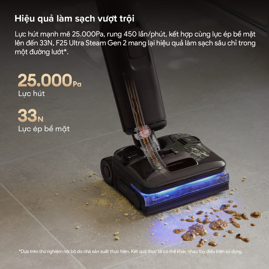 Hiệu quả làm sạch vượt trội - Roborock F25 Pro Steam Gen 2 Combo