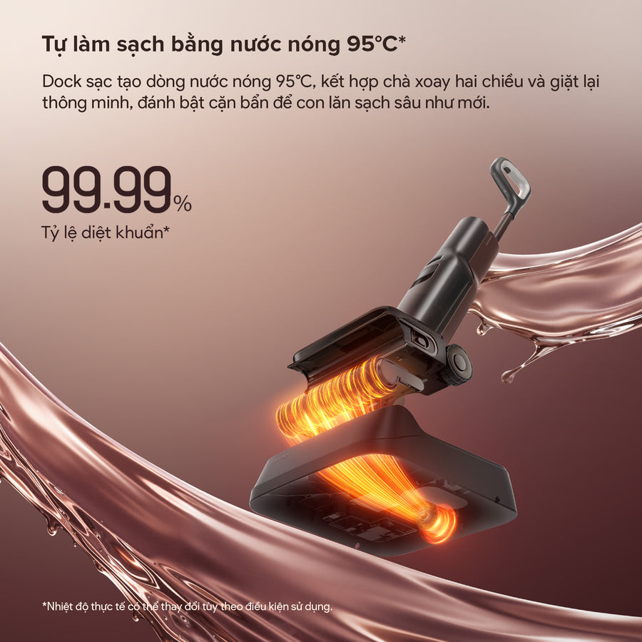 Tự làm sạch bằng nước nóng 95°C* - Roborock F25 Pro Turbo