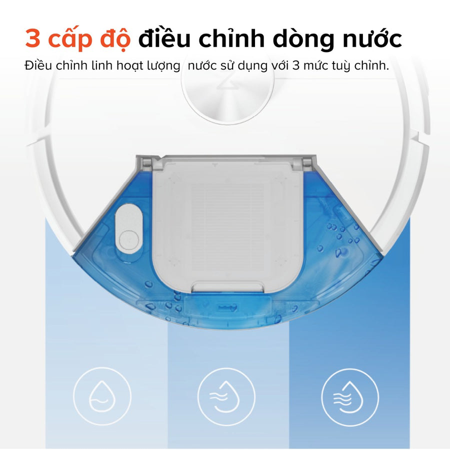3 cấp độ điều chỉnh dòng nước - Roborock Q7 TF