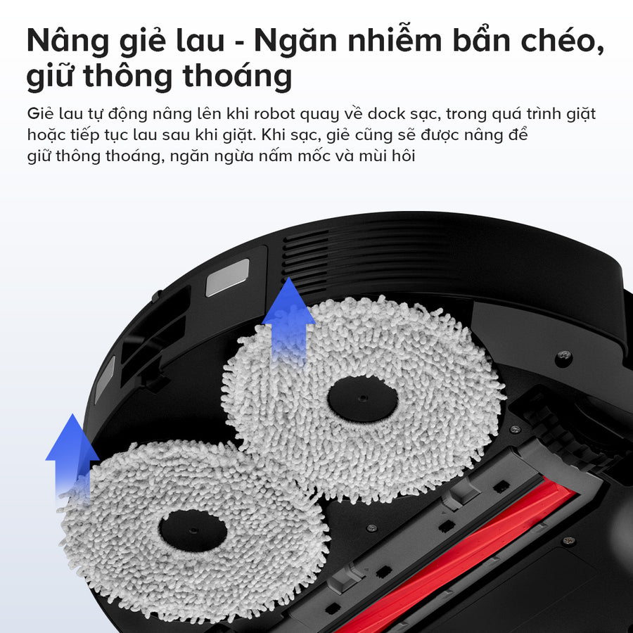 Nâng giẻ lau - Ngăn nhiễm bẩn chéo, giữ thông thoáng - Roborock QR 798