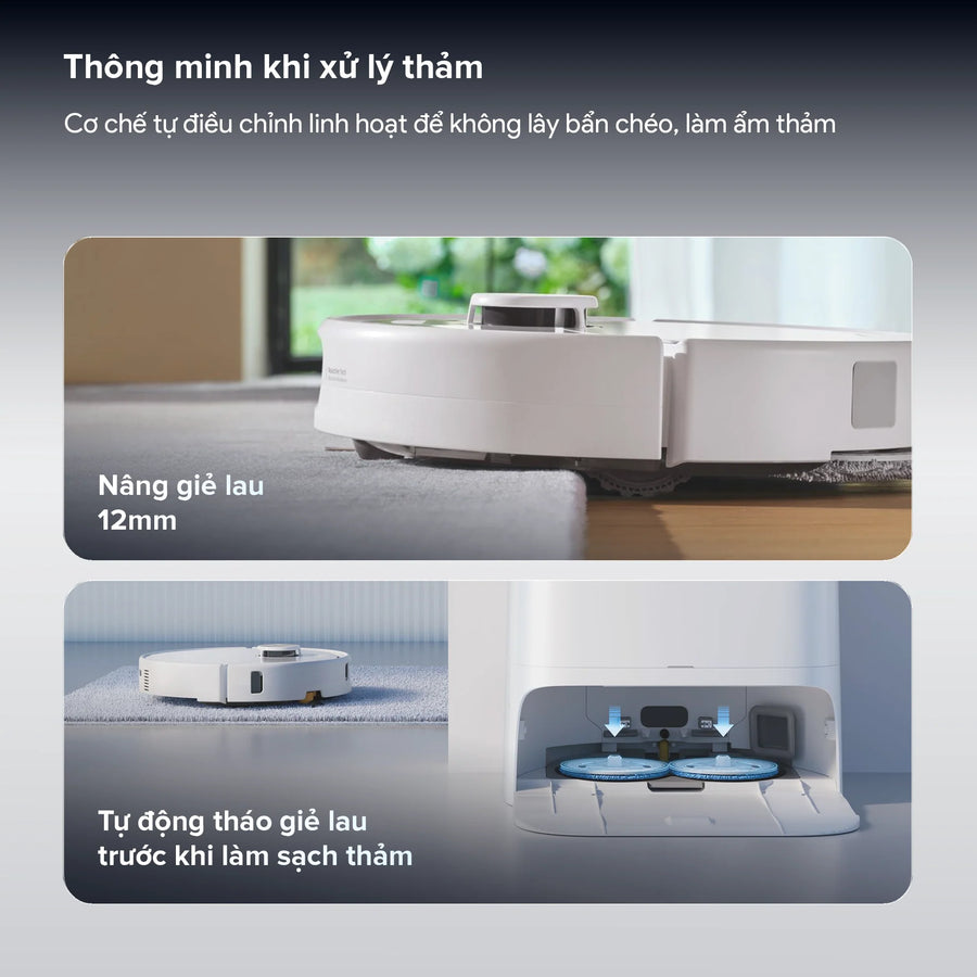 Thông minh khi xử lý thảm - Roborock Qrevo 2 Pro