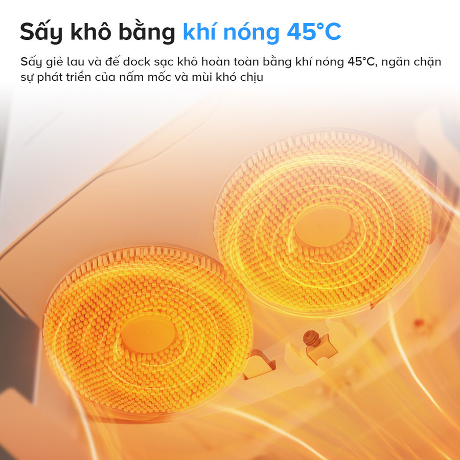 Sấy khô bằng khí nóng 45 độ C - Roborock Qrevo 5AE