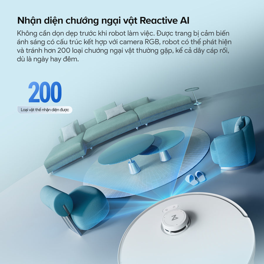 Nhận diện chướng ngại vật Reactive AI - Roborock Qrevo Curv 2 Flow