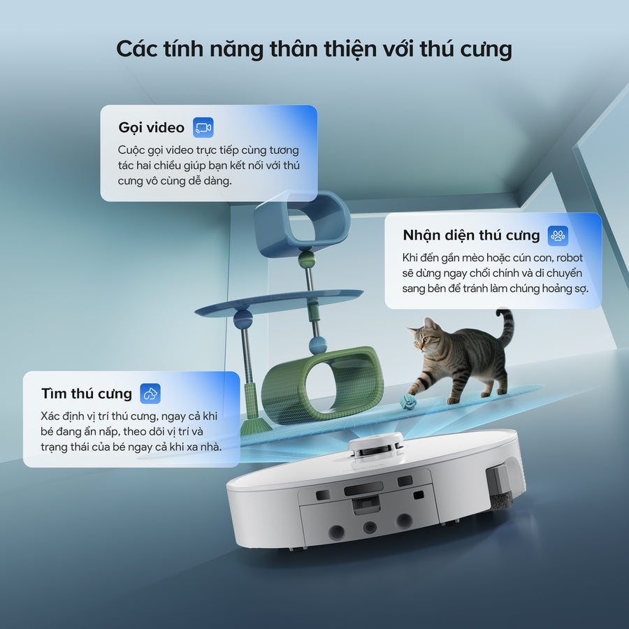 Các tính năng thân thiện với thú cưng - Roborock Qrevo Curv 2 Flow