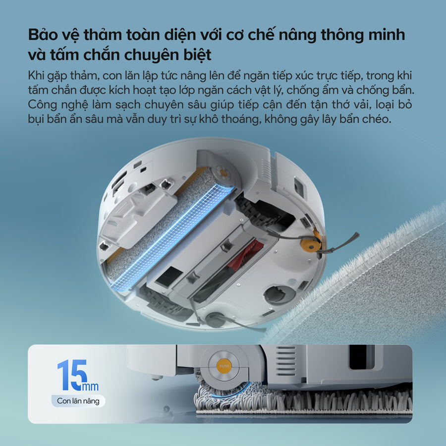 Khả năng bảo vệ thảm toàn diện - Roborock Qrevo Curv 2 Flow