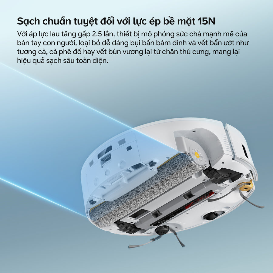 Sạch chuẩn tuyệt đối với lực ép bề mặt 15N - Roborock Qrevo Curv 2 Flow