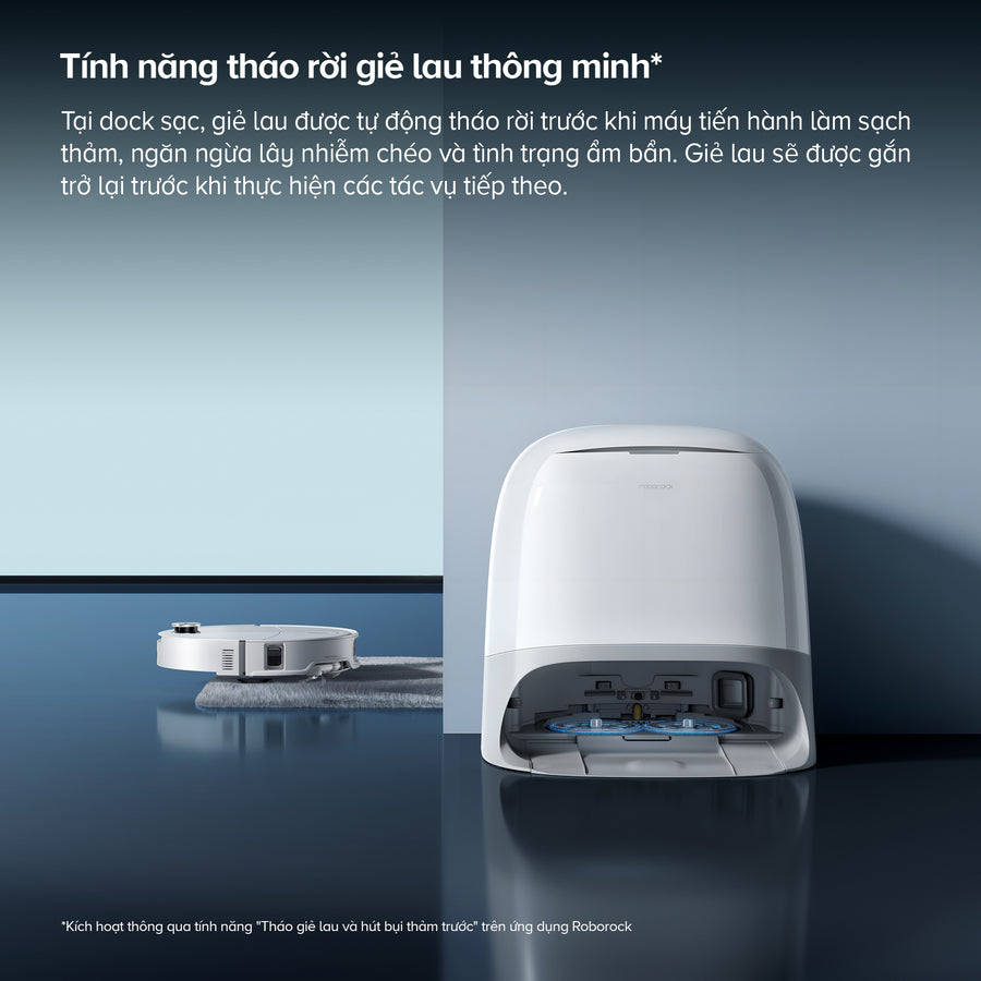 Tính năng tháo rời giẻ lau thông minh* - Roborock Qrevo Curv 2 Pro
