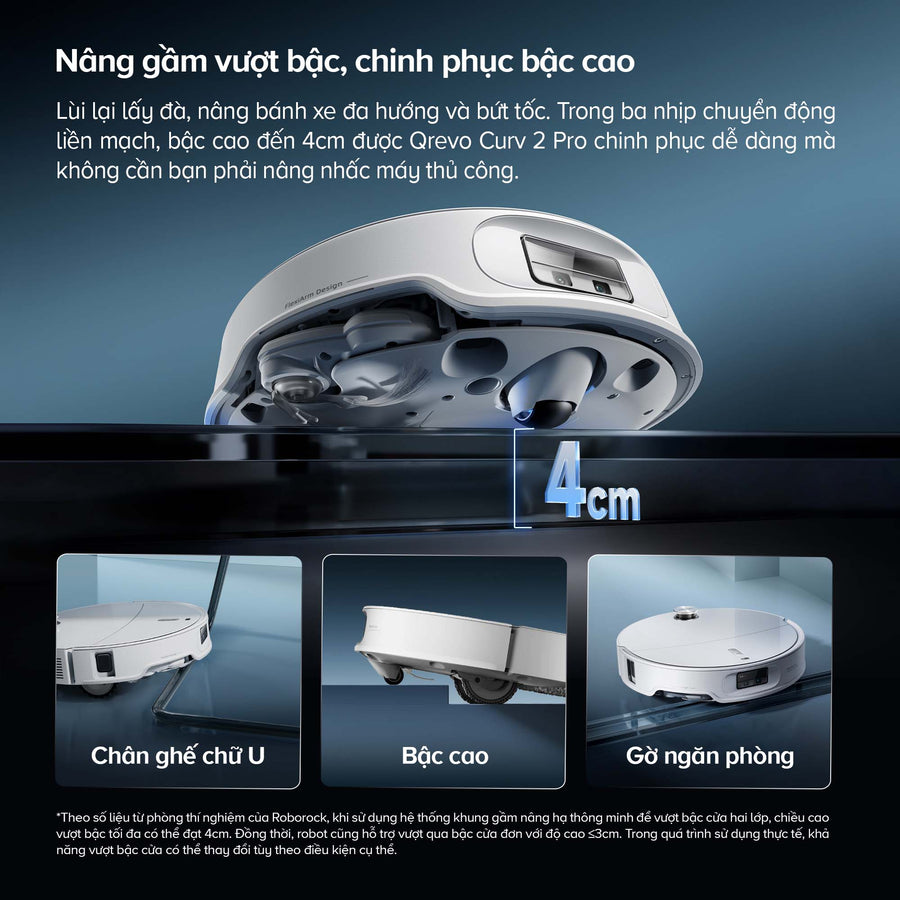 Nâng gầm vượt bậc, chinh phục bậc cao - Roborock Qrevo Curv 2 Pro