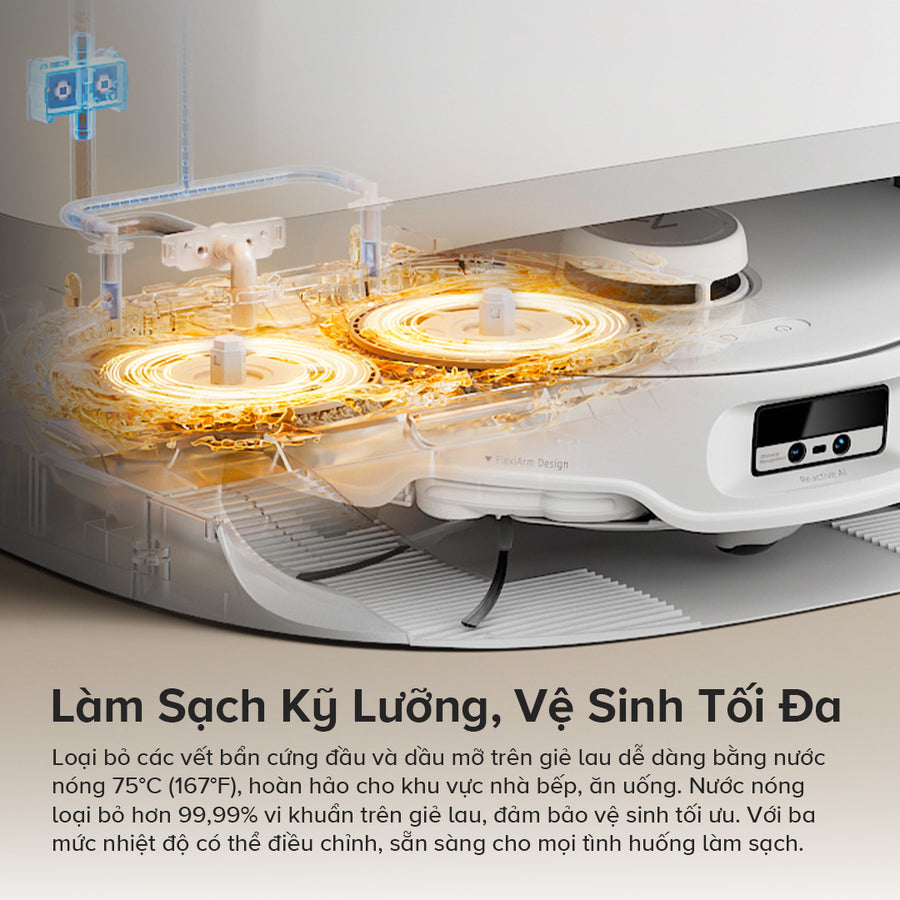 Giặt Giẻ Lau Bằng Nước Nóng - Roborock Qrevo Curv