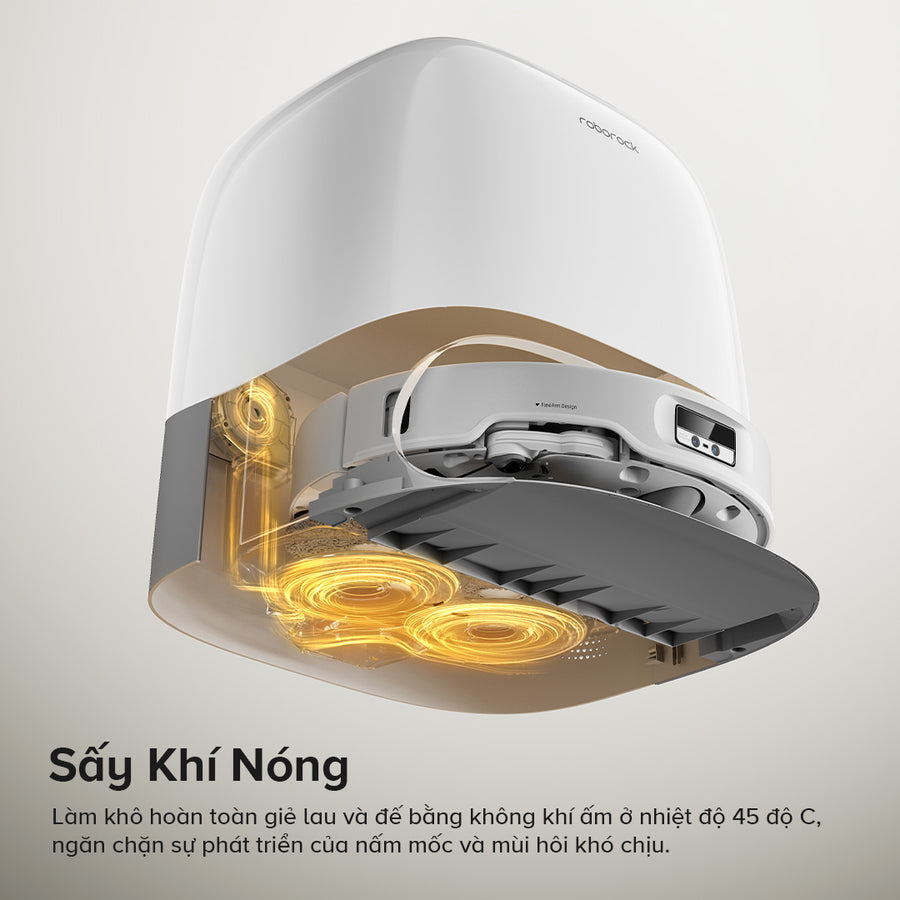 Sấy Khô Bằng Không Khí Ấm - Roborock Qrevo Curv