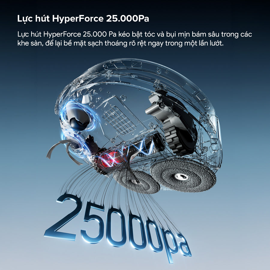 Lực hút HyperForce 25.000Pa - Roborock Qrevo Edge 2