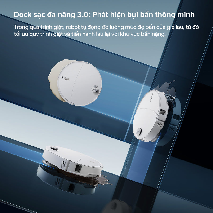 Dock sạc đa năng 3.0: Phát hiện bụi bẩn thông minh - Roborock Qrevo Edge 2