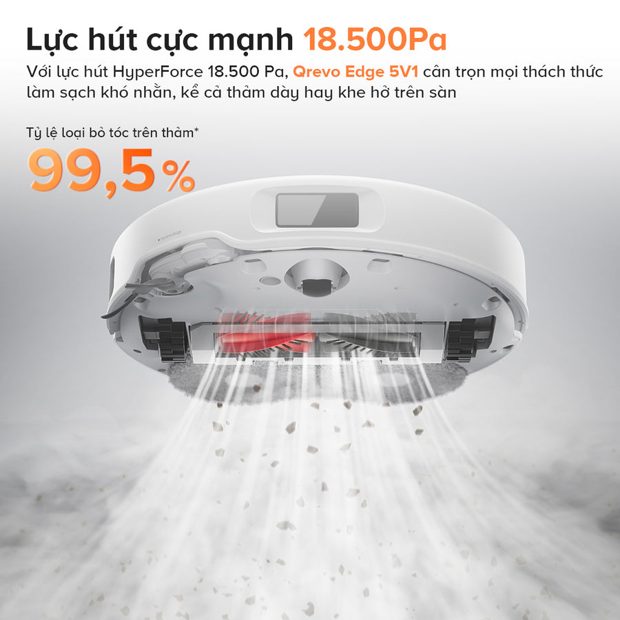 Lực hút 18.500Pa mạnh mẽ - Roborock Qrevo Edge 5V1
