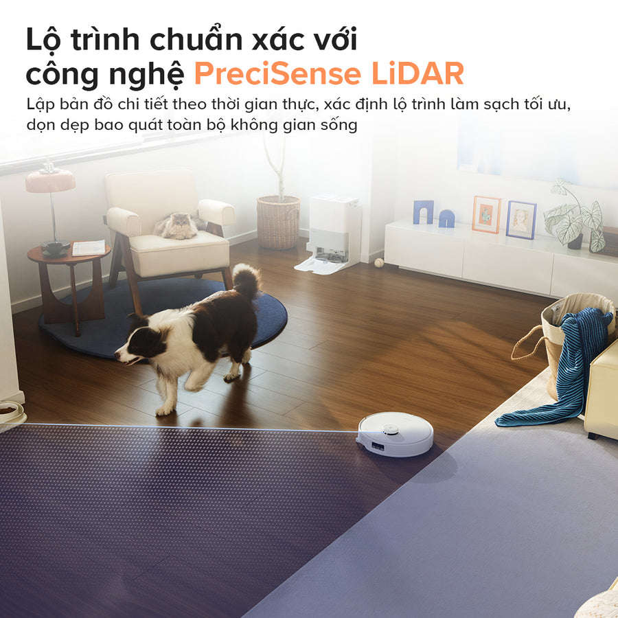 Lộ trình chuẩn xác với công nghệ PreciSense LiDAR - Roborock Qrevo Edge 5V1