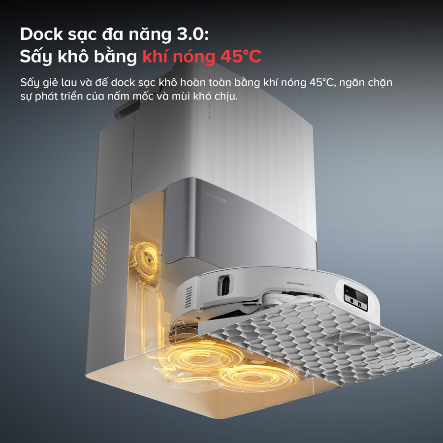 Sấy khô bằng khí nóng 45°C - Roborock Qrevo EdgeT
