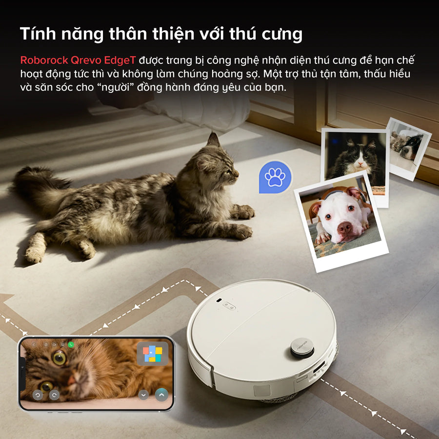 Tính năng thân thiện với thú cưng - Roborock Qrevo EdgeT