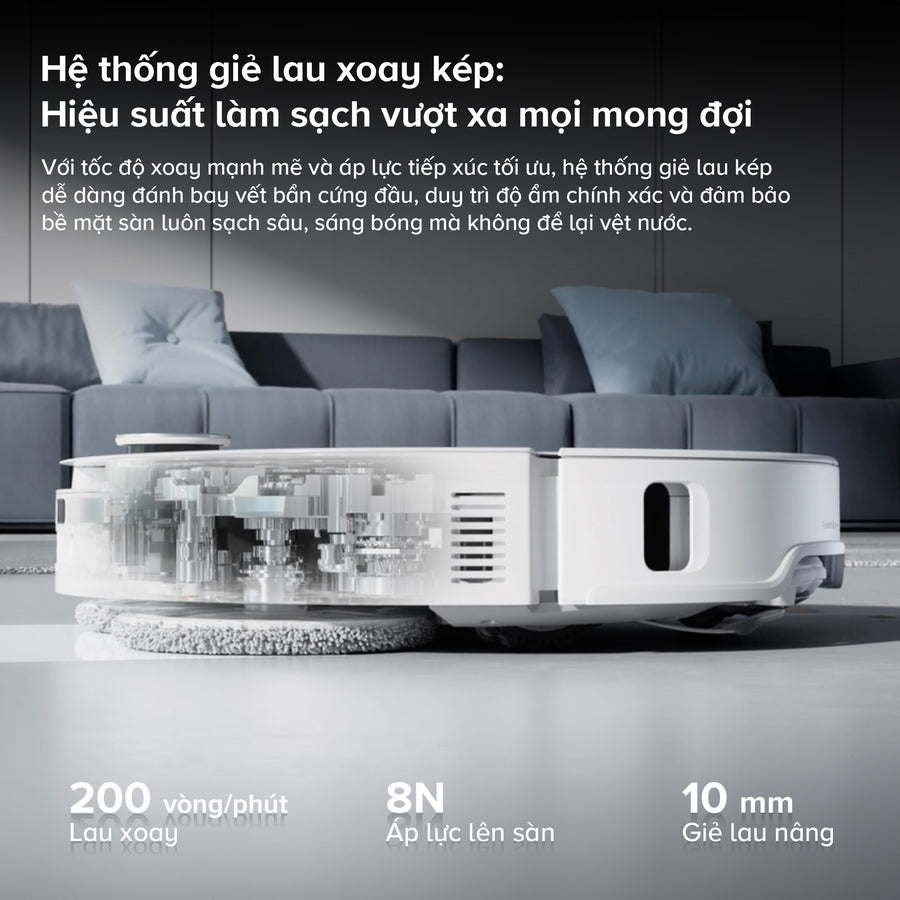 Hệ thống giẻ lau xoay kép - Roborock Qrevo EdgeT