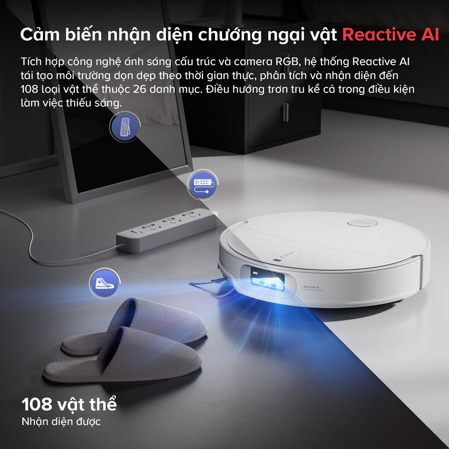 Cảm biến nhận diện chướng ngại vật Reactive AI - Roborock Qrevo EdgeT