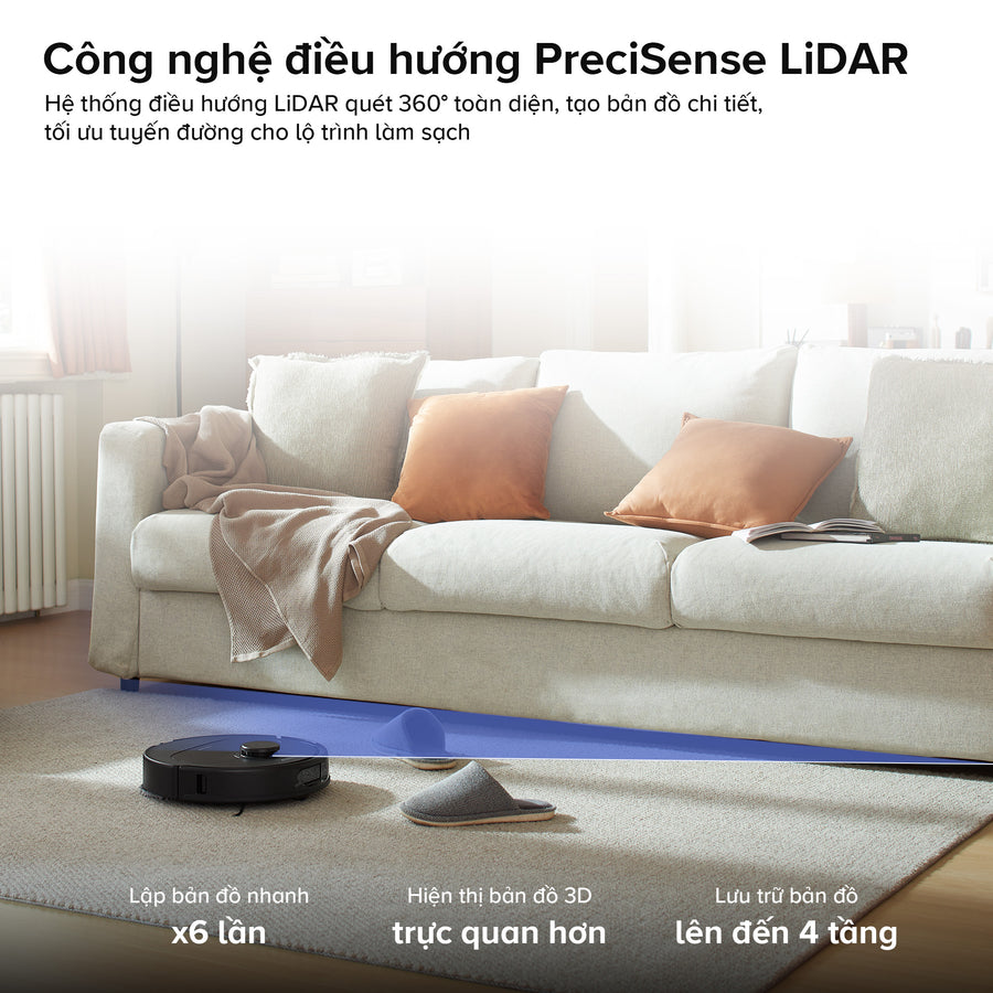 Công nghệ điều hướng PreciSense LiDAR - Roborock Qrevo S Pro