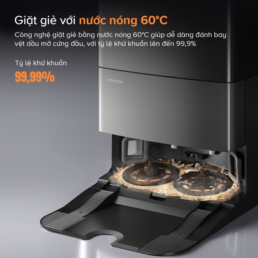 Giặt giẻ với nước nóng 60 độ C - Roborock Qrevo Slim