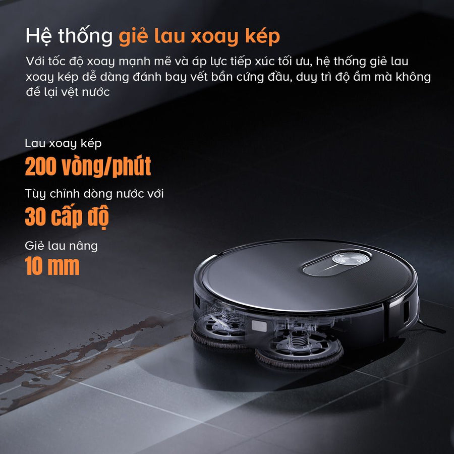 Hệ thống giẻ lau xoay kép - Roborock Qrevo Slim