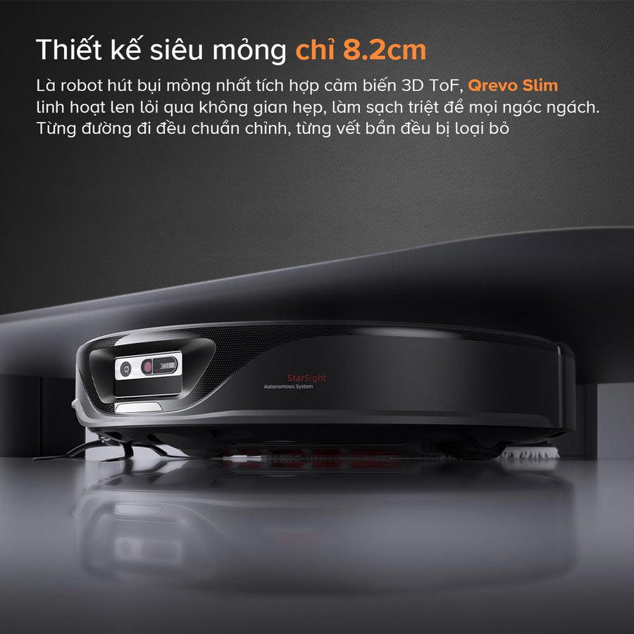 Thiết kế siêu mỏng chỉ 8.2cm - Roborock Qrevo Slim