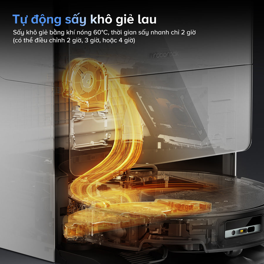 Sấy Khô Giẻ Bằng Không Khí Ấm - Roborock Saros 10