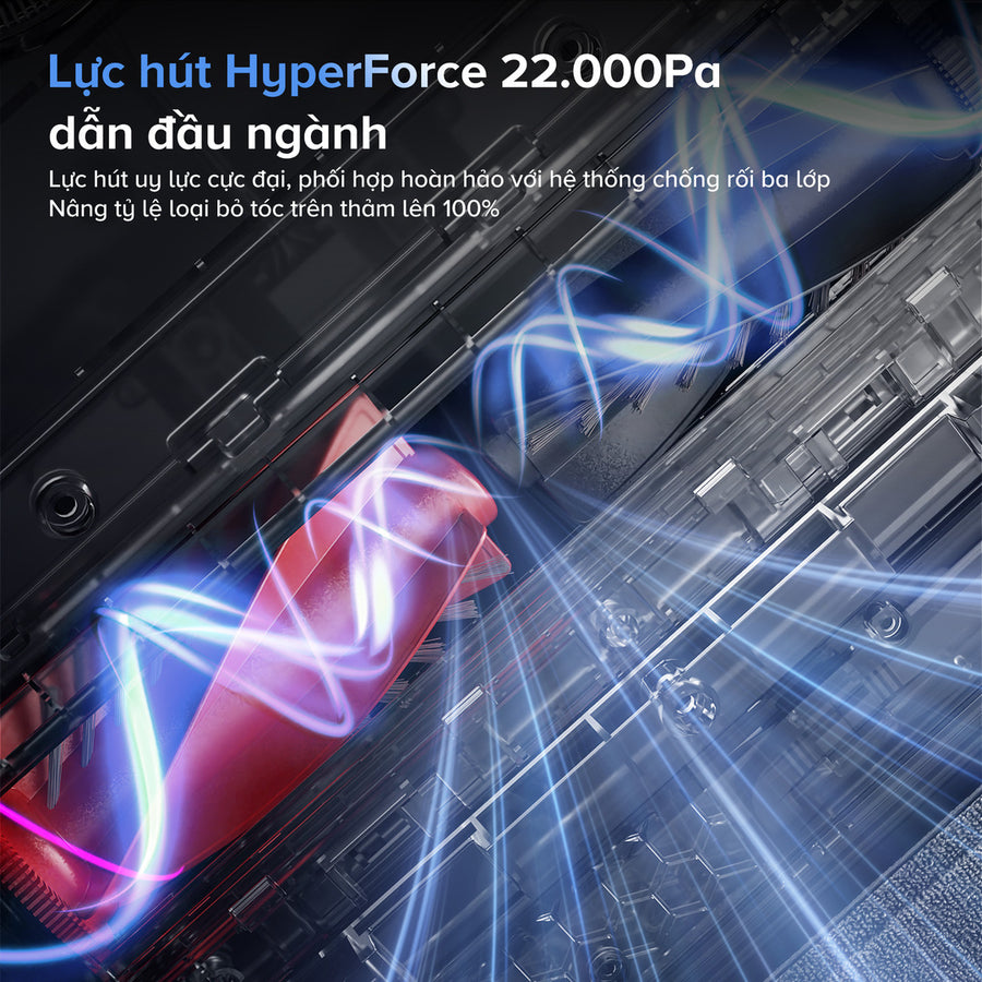 Lực Hút Mạnh Mẽ HyperForce® 22.000 Pa - Roborock Saros 10