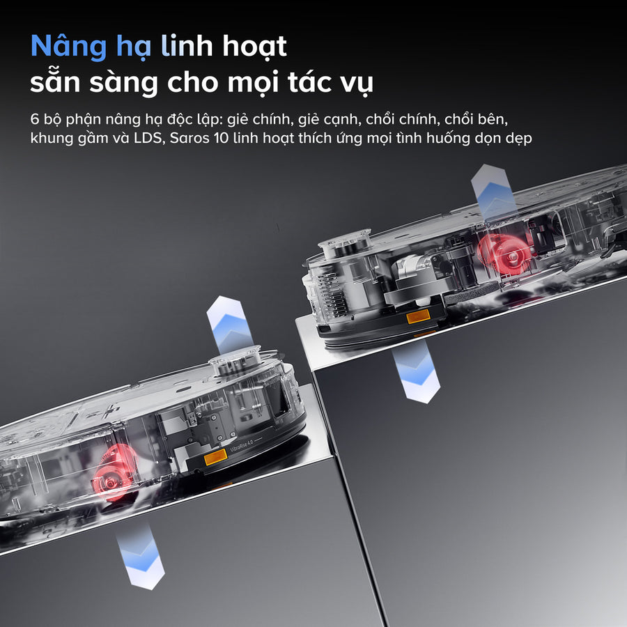 Hệ Thống Nâng Hạ Khung Gầm AdaptiLift™ - Roborock Saros 10