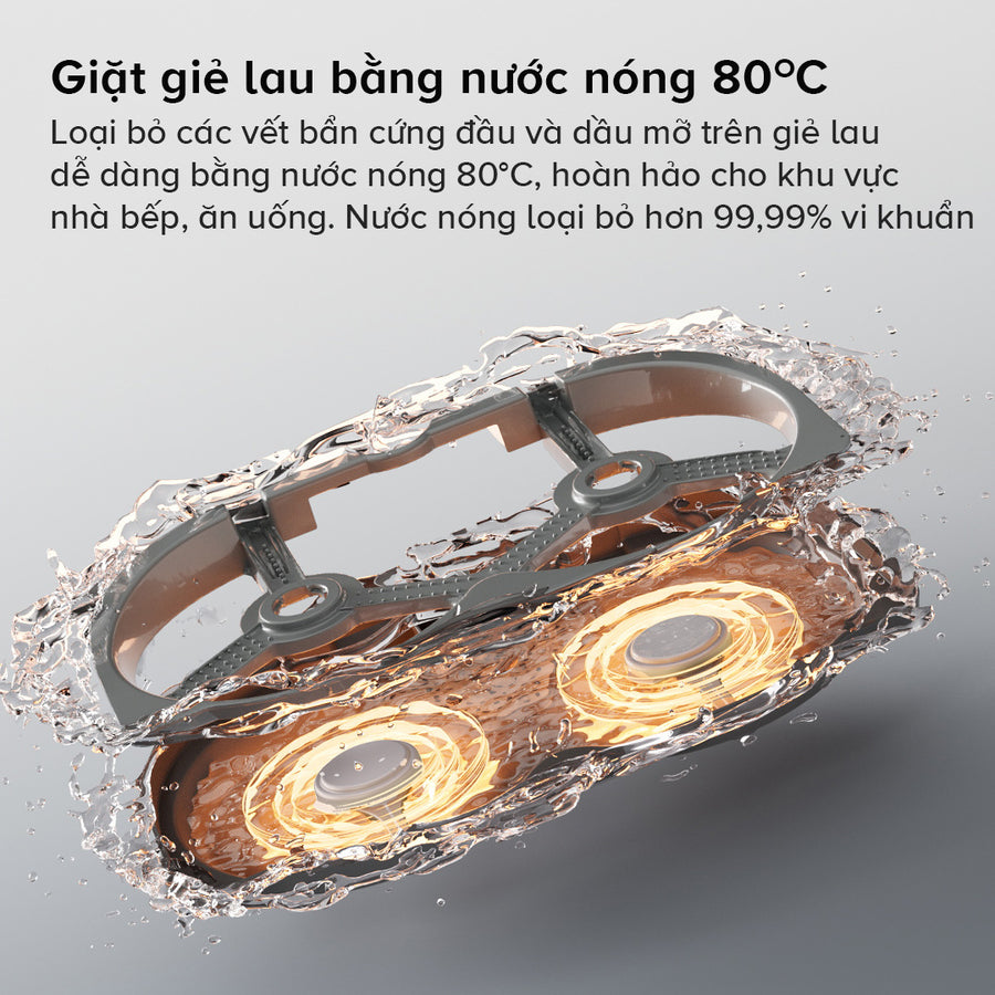 Giặt Giẻ Lau Bằng Nước Nóng - Roborock Saros 10R