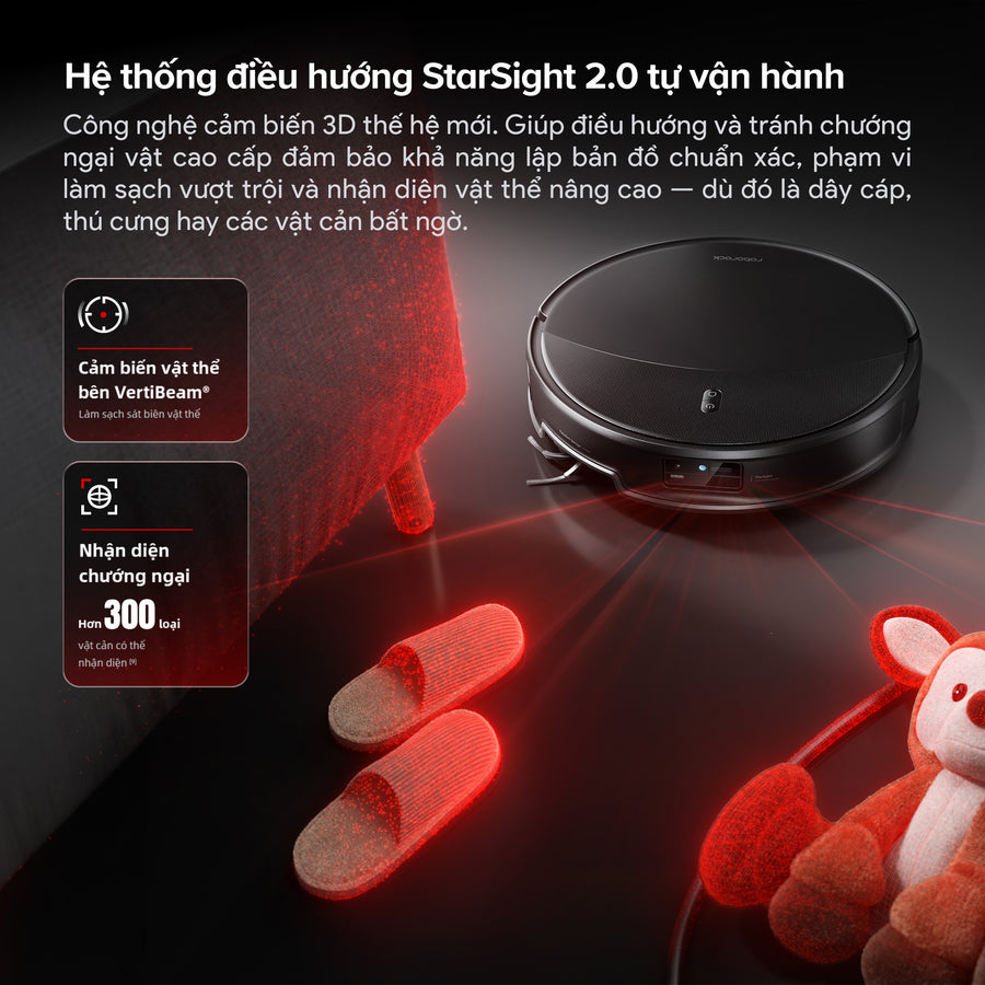 Hệ thống điều hướng StarSight 2.0 tự vận hành - Roborock Saros 20 (Cấp xả nước tự động)