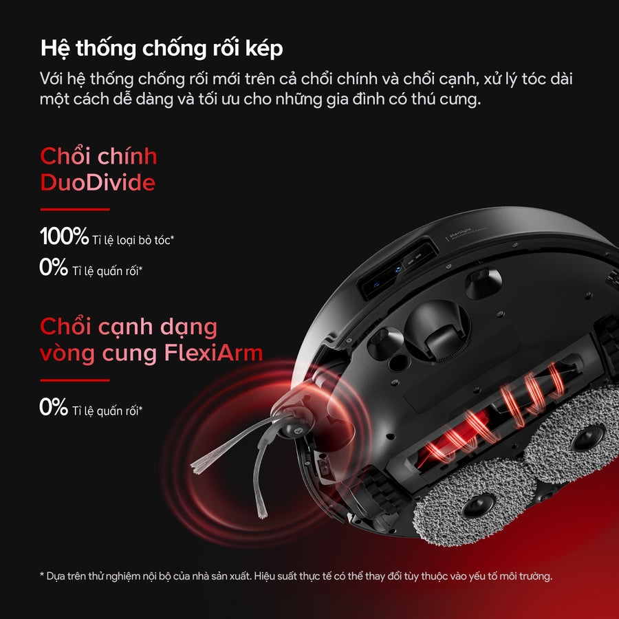 Hệ thống chống rối kép - Roborock Saros 20 (Cấp xả nước tự động)
