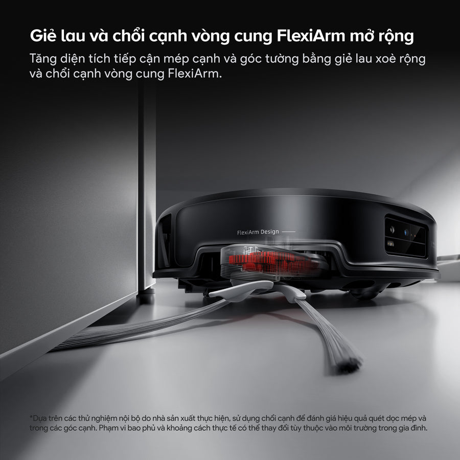 Giẻ lau và chổi cạnh vòng cung FlexiArm mở rộng - Roborock Saros 20 (Cấp xả nước tự động)