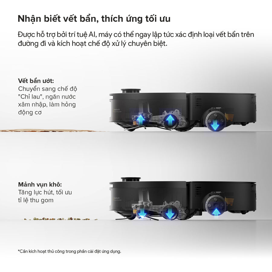 Nhận biết vết bẩn, thích ứng tối ưu - Roborock Saros 20 Flow Complete