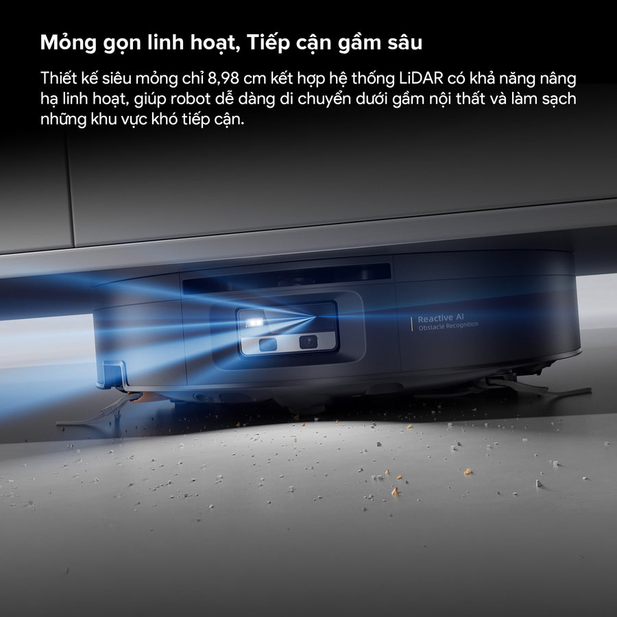 Mỏng gọn linh hoạt, Tiếp cận gầm sâu - Roborock Saros 20 Flow Complete