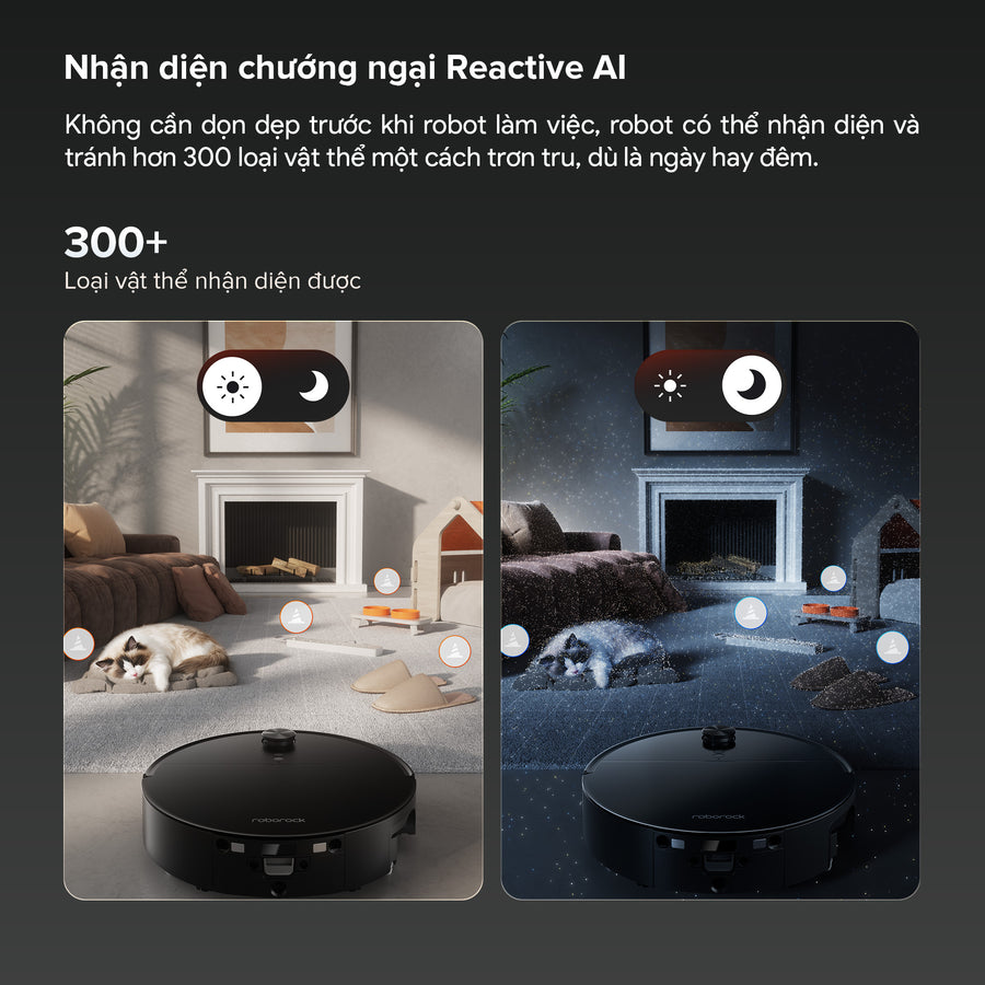 Nhận diện chướng ngại Reactive AI - Roborock Saros 20 Flow Complete