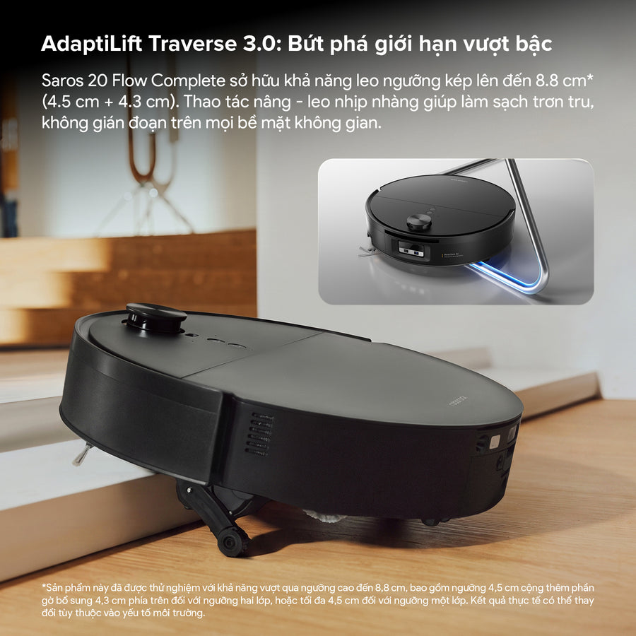 AdaptiLift Traverse 3.0: Bứt phá giới hạn vượt bậc - Roborock Saros 20 Flow Complete