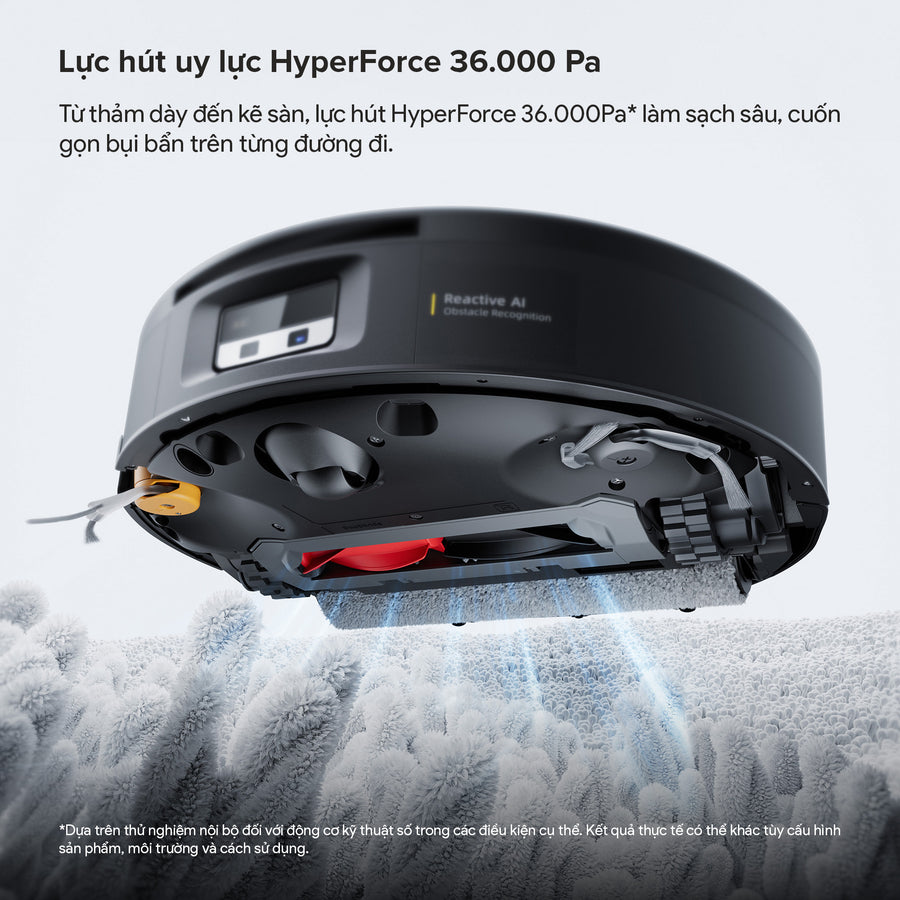 Lực hút uy lực HyperForce 36.000 Pa - Roborock Saros 20 Flow Complete