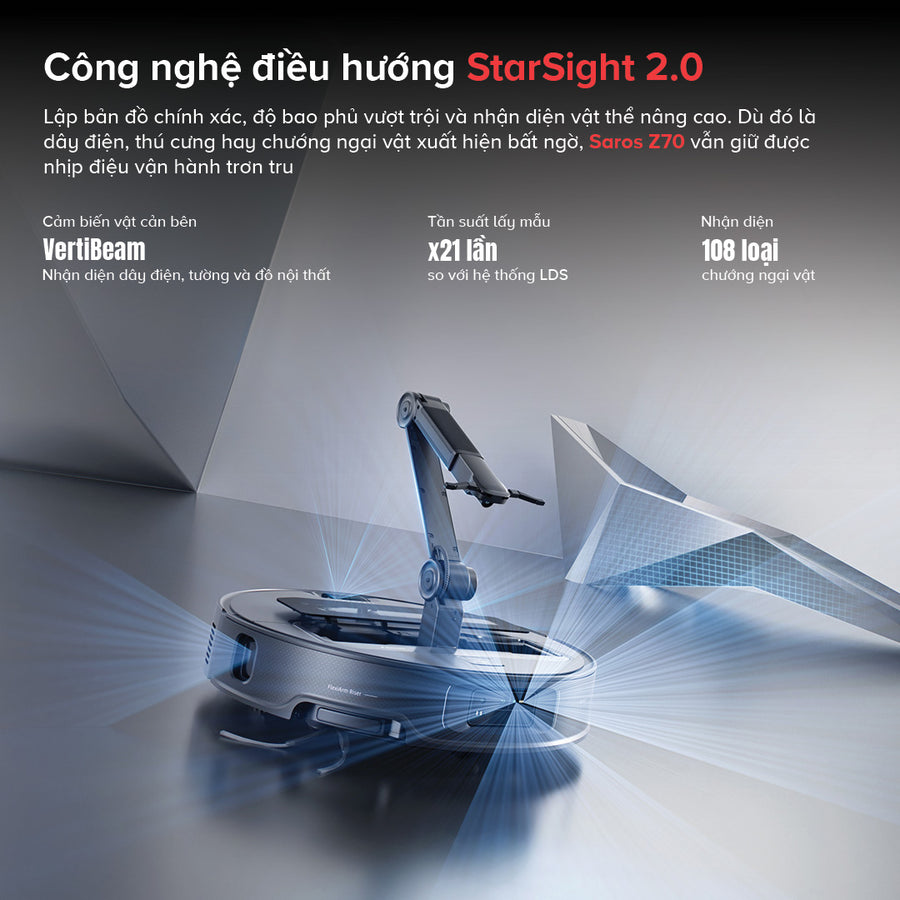 Công nghệ điều hướng StarSight 2.0 - Roborock Saros Z70