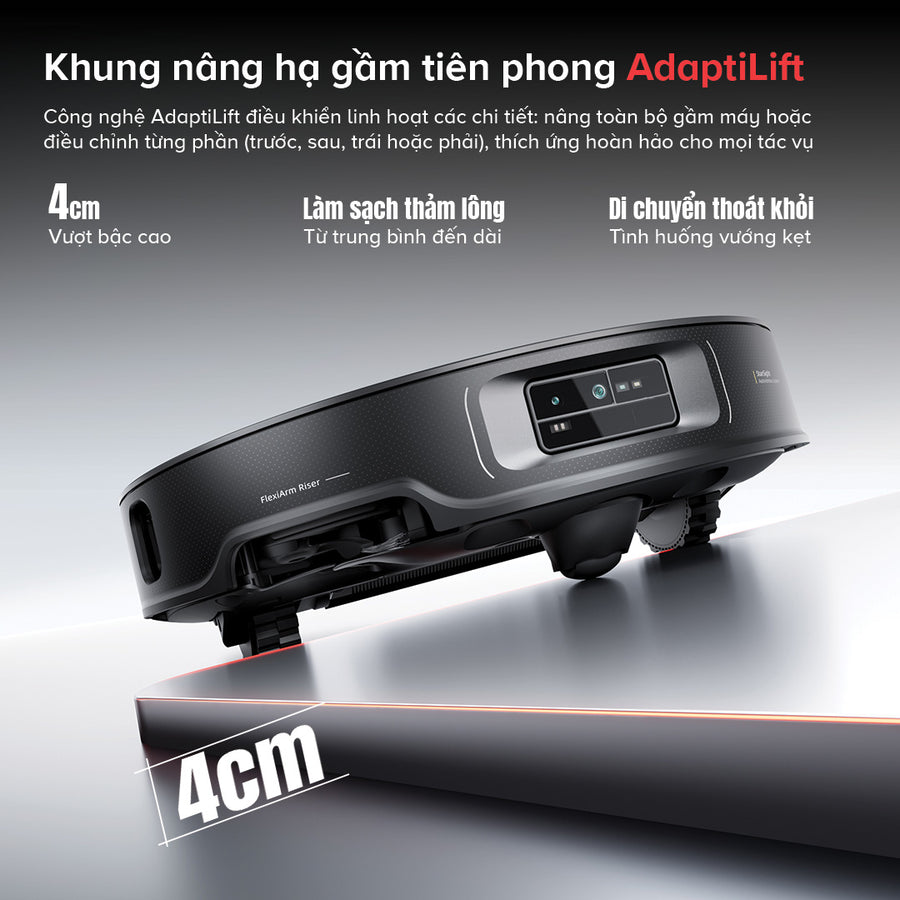 Khung nâng hạ gầm tiên phong AdaptiLift - Roborock Saros Z70