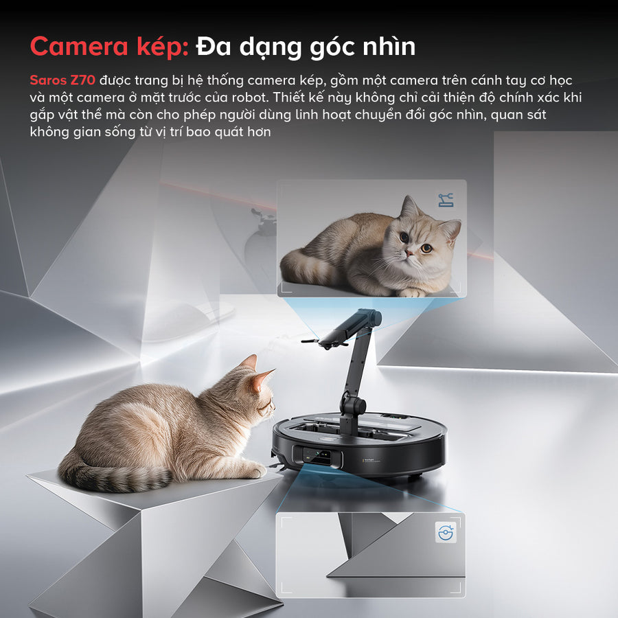 Camera kép: Đa dạng góc nhìn - Roborock Saros Z70