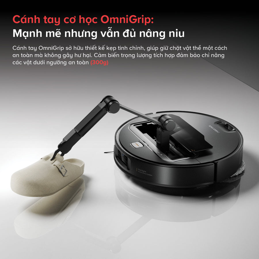 Cánh tay cơ học OmniGrip: Mạnh mẽ nhưng vẫn đủ nâng niu - Roborock Saros Z70