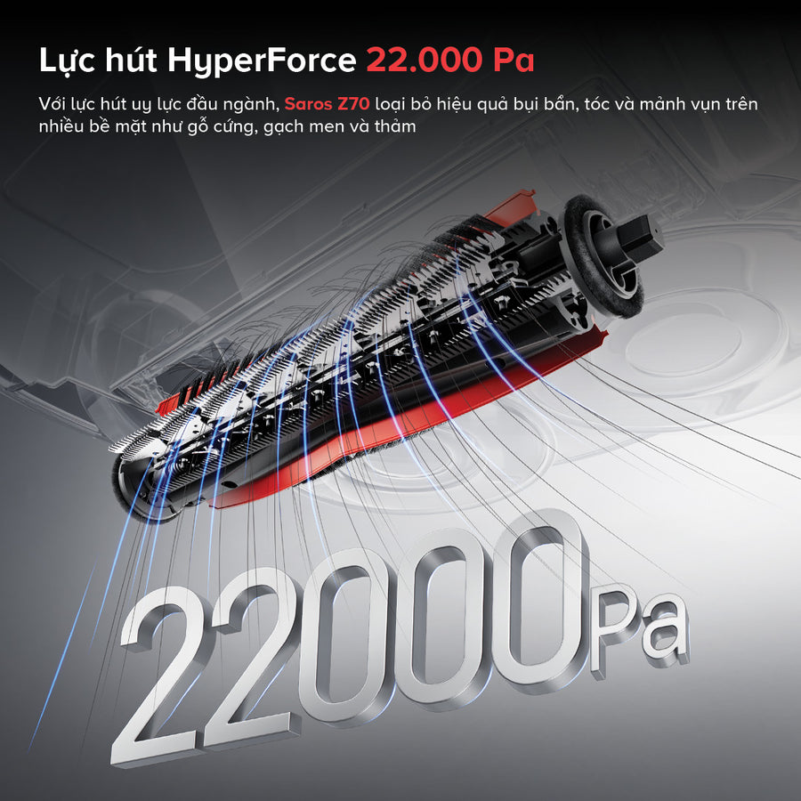 Lực hút HyperForce 22.000 Pa - Roborock Saros Z70